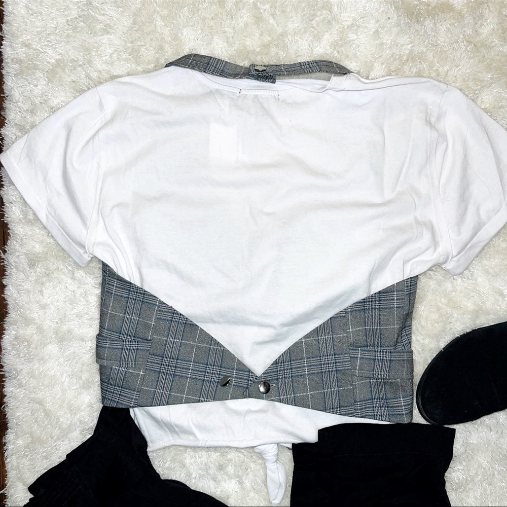 Vintage Daytrip Y2K Plaid Waistcoat - Picture 7 of 11